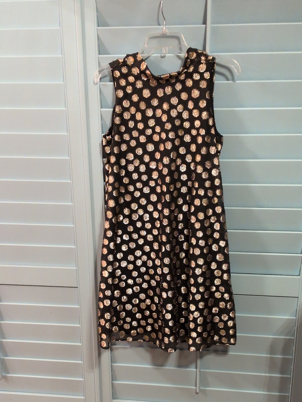 Elle Black Dress with Gold Polka Dots